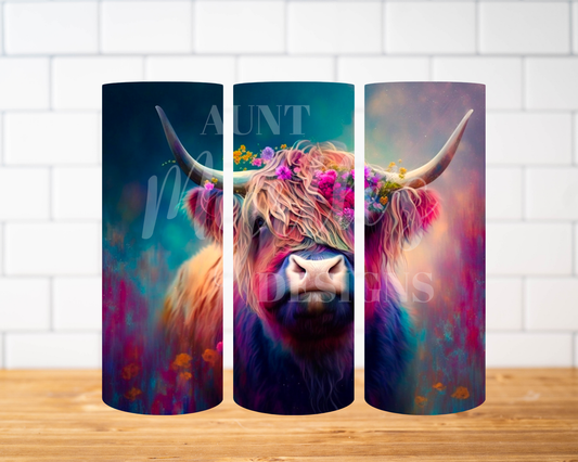 RTS 00036 - Whimsical Highland - 20oz skinny tumbler