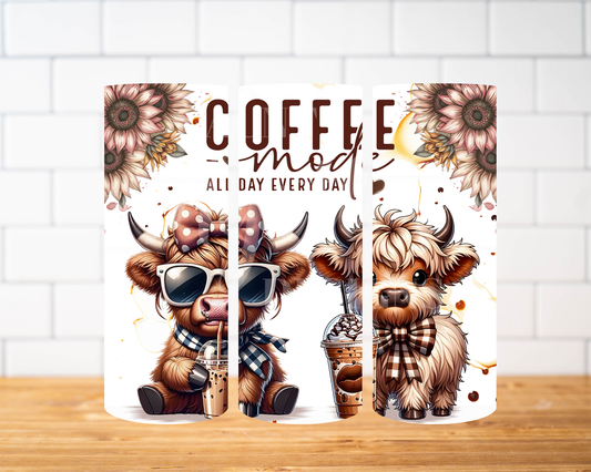 RTS 00686 - Coffee mode - all day every day - 30oz skinny tumbler