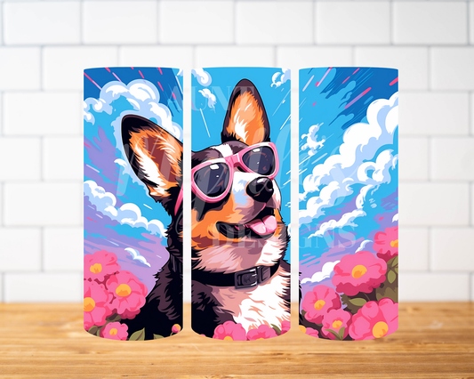 RTS 00645 - Cool Corgi - 30oz skinny tumbler
