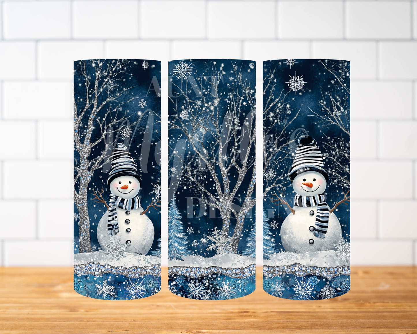 RTS 00896 - Frosty night - 20oz skinny tumbler
