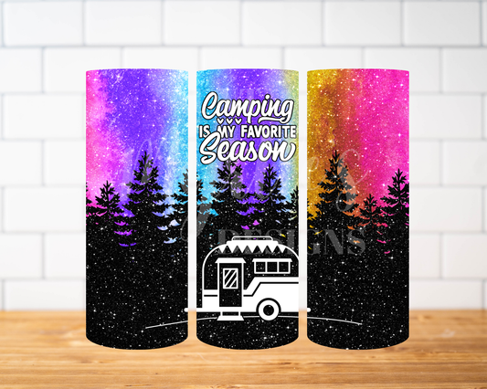 RTS 00519 - Camping favorite season - 20oz skinny tumbler