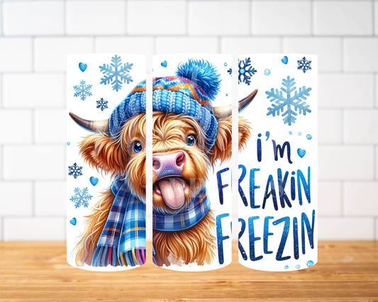 RTS 00925 - Freaking Freezing - 30oz skinny tumbler