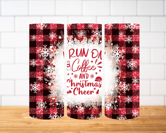 RTS 00685 - Running on coffee and Christmas cheer - 30oz skinny tumbler