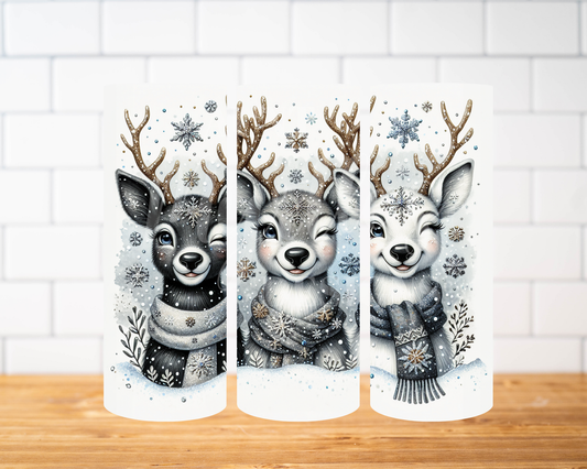 RTS 00929 - Adorable reindeer- 20oz skinny tumbler