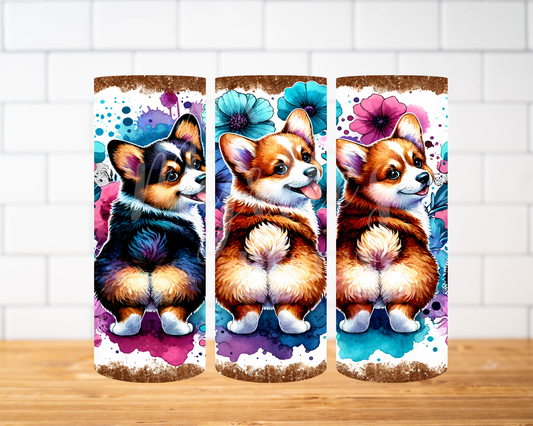RTS 00603 - Corgi butts - 30oz skinny tumbler