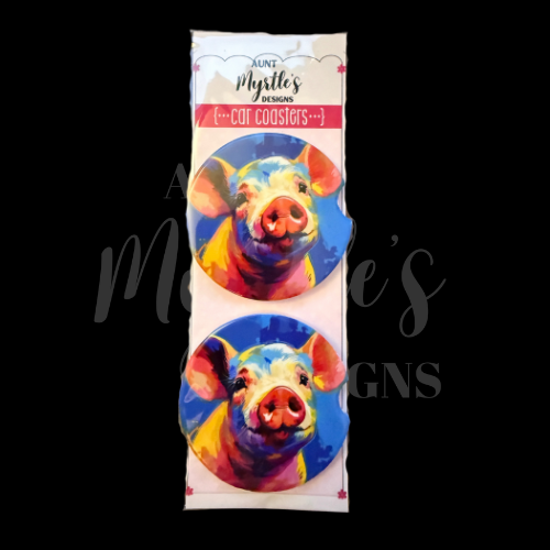 Car Coaster - Abstract Pig