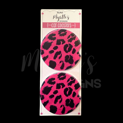 Car Coaster - Pink leopard