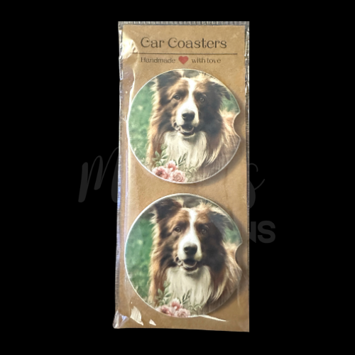 Car Coaster - Australian Shepherd - brown