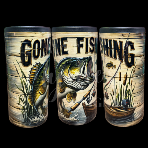 RTS 00880 - Gone Fishing - Skinny Can Cooler