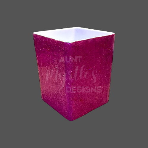 Glittered Pencil Holder - Dark Pink