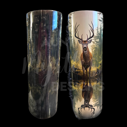 RTS 00653 - Majestic forest buck - 30oz skinny tumbler