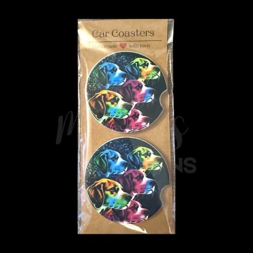 Car Coaster - Neon beagles